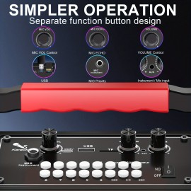 Karaoke Machine, Portable Wireless Speaker with 2 Wireless Microphones for Adults and, Light Effects, Auto-Tune DSP Chip, LED Display Screen, Supports TWS/TF Card/USB/AUX Live Streaming Functionality, for home Entertainment