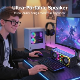 Kinglucky Portable Wireless Speaker, HD Surround Sound, Mini Subwoofer, All Day Playtime, Hands-Free Call, Ultra-Portable Speaker, Speaker for Home/Party/Outdoor/Beach, Perfect Gift, Festival, Home Speaker, Party Speaker, Sleek Speaker, Modern Speaker, Highquality Sound, Premium Audio, Speaker, Music Lovers, Gift Idea