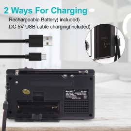 A Vintage Portable Radio for Seniors Featuring AM, FM, And SW Bands, This Stylish Retro Radio Is Suitable for Both Indoor And Outdoor Use, And Is Ideal for Emergencies, Complete with a Speaker And Headphone Jack.