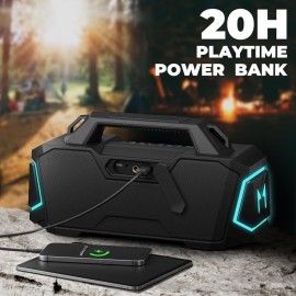 Portable Wireless Speaker with 100w Booming Stereo Sound, 10000mAh Long-Lasting Battery Life, 20h Play, Dsp Driven Technology, Bt 5.3, RGB Lights, Aux&Usb&Tf-Card Input, Multiple Play Modes, Tws Paring Speaker, Outdoor Speaker for Camping, Beach, Travel, Party, Gifts, Microphone not Included.
