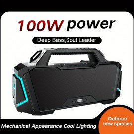Portable Wireless Speaker with 100w Booming Stereo Sound, 10000mAh Long-Lasting Battery Life, 20h Play, Dsp Driven Technology, Bt 5.3, RGB Lights, Aux&Usb&Tf-Card Input, Multiple Play Modes, Tws Paring Speaker, Outdoor Speaker for Camping, Beach, Travel, Party, Gifts, Microphone not Included.