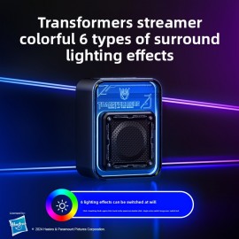 Transformers portable Bluetooth speaker with cool LED lights, wireless portable speaker, desktop speaker supporting Bluetooth/TF/AUX mode, high-fidelity sound quality, 360° surround sound, TWS pairing, built-in microphone, lanyard design, holiday gift