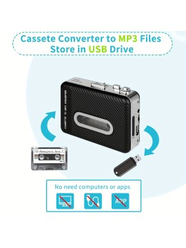 Mini USB Cassette Tape Player Portable Cassette Tape Recorder with Auto Reverse And Stereo Sound USB Audio Cassette to Digital Mp3 Converter Portable music player Cassette Tape Player