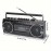 Retro-style Multifunction Radio 2 Way Speaker System W/Wireless Connectivity, USB, SD, FM, AM, SW, AUX, & Cassette Player, W/ FF/REW/REC Function, Black