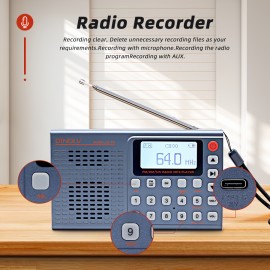 A Multi-Functional FM/AM/SW Radio with a 3W Full Band Speaker, a 3.5Mm Headset Interface, USB Charging, Compact Indoor Design, Wireless Connection, Wireless Transmission, Back-Mounted Holder Design, Suitable for Indoor, Outdoor And Emergency Use, Outdoor Enthusiasts, Camping, And Hiking