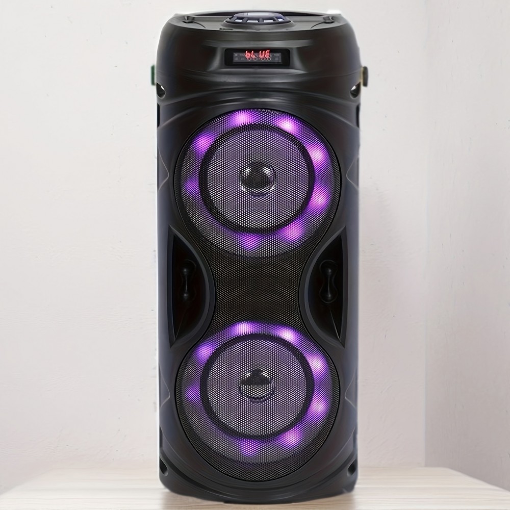 Large Wireless Speaker with Bass Boombox, Stereo Sound, TWS, TF Card Support - Portable Outdoor Speaker for TV, PC, Smartphone, and More - USB-C Charging, No Battery Included, Party Disco Light Feature, Outdoor Wireless Speaker | Modern Speaker Design | USB Charging Speaker