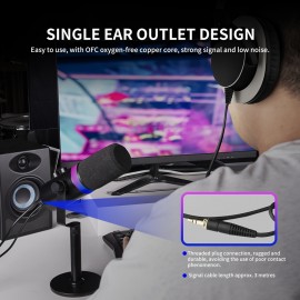 HP60 Professional DJ Monitor Headphones Closed-Back Headphones with 3.5mm + 6.35mm Plug, Rich High Treble, Suitable for DJs, Recording Studios, and Music Production Equipment, Studio Headphones, Closedback Design, Durable Headphones, Closed-Back Headphones, 3.5mm + 6.35mm Plug, High Treble