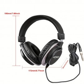 HP60 Professional DJ Monitor Headphones Closed-Back Headphones with 3.5mm + 6.35mm Plug, Rich High Treble, Suitable for DJs, Recording Studios, and Music Production Equipment, Studio Headphones, Closedback Design, Durable Headphones, Closed-Back Headphones, 3.5mm + 6.35mm Plug, High Treble
