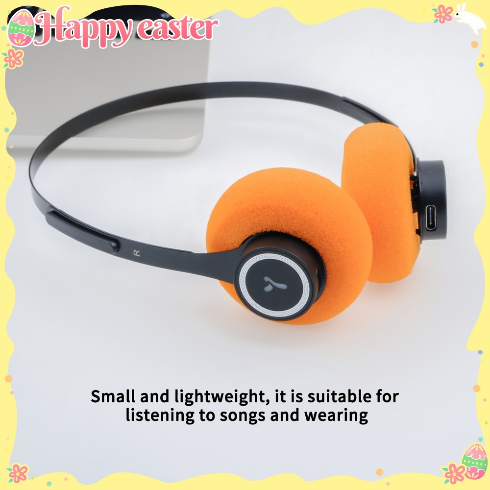 bosdd Retro Wireless Over-Ear Headphones Wireless, 15H Battery, 52g Lightweight, Touch Control, Noise-Free Sound, -C, Compatible with iPhone/, Painless Fit for Music, Sports, Gaming (Black/Yellow) - Low Latency