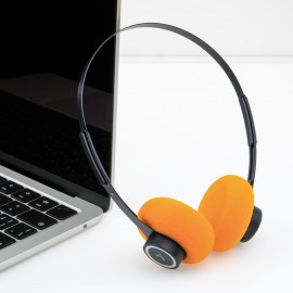 bosdd Retro Wireless Over-Ear Headphones Wireless, 15H Battery, 52g Lightweight, Touch Control, Noise-Free Sound, -C, Compatible with iPhone/, Painless Fit for Music, Sports, Gaming (Black/Yellow) - Low Latency