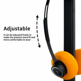 bosdd Retro Wireless Over-Ear Headphones Wireless, 15H Battery, 52g Lightweight, Touch Control, Noise-Free Sound, -C, Compatible with iPhone/, Painless Fit for Music, Sports, Gaming (Black/Yellow) - Low Latency
