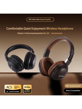 [Noise-Canceling Headphones] Classic Model Noise-Canceling Headphones - Dual Chip Technology, Lossless Sound, Dual Golden Plating Certification, Foldable/Wireless Design with Strong Anti-Interference Capability, Ensures Seamless Listening Even Outdoors
