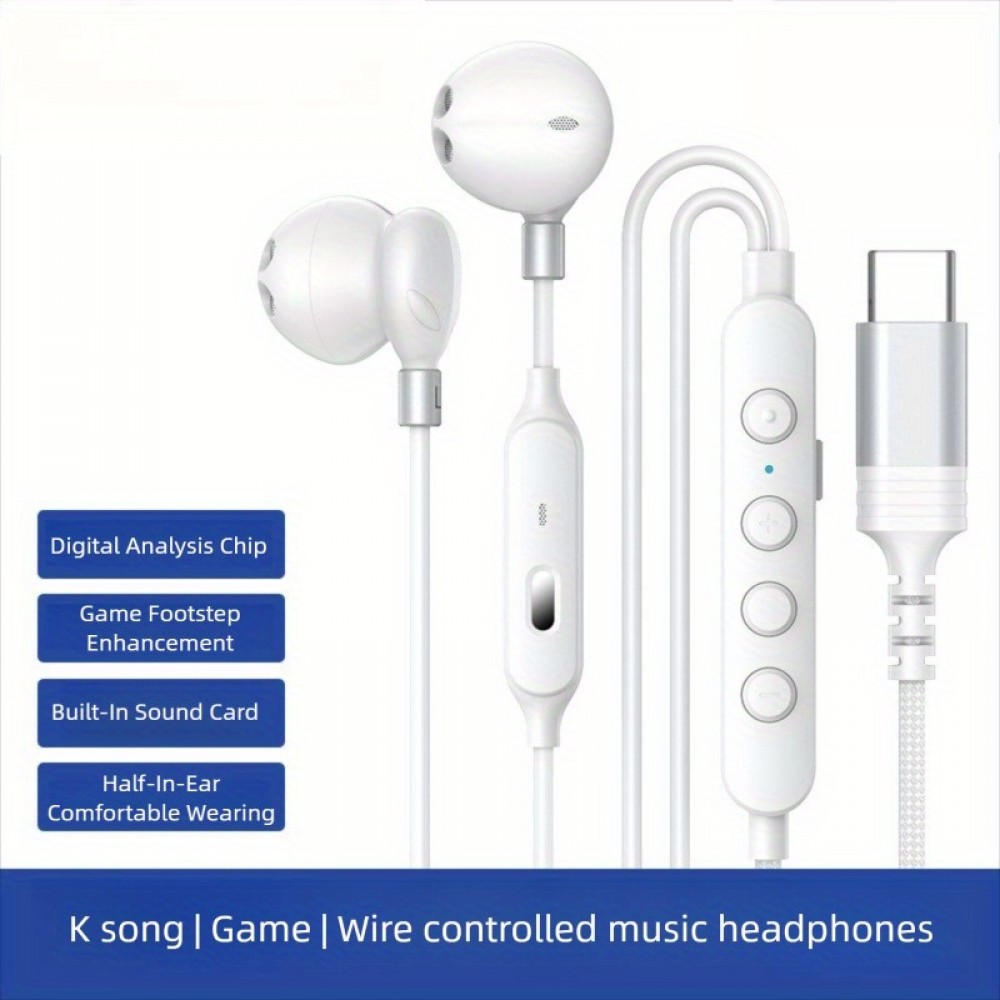 for iPhone 16 Wired Earphones - iPhone 16 Pro Max Dedicated Stereo In-Ear Earphones with Call Microphone, Noise-Cancelling Earphones with Built-in Microphone, Earphones with Cord, Music Listening, Handsfree Calling, Compact Design, Ergonomic Fit, Highquality Sound, Durable Build, Music Lovers