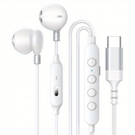 for iPhone 16 Wired Earphones - iPhone 16 Pro Max Dedicated Stereo In-Ear Earphones with Call Microphone, Noise-Cancelling Earphones with Built-in Microphone, Earphones with Cord, Music Listening, Handsfree Calling, Compact Design, Ergonomic Fit, Highquality Sound, Durable Build, Music Lovers