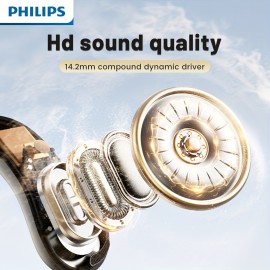 For Philips New Style True Wireless Music Headset Gaming Earbuds - Wireless, Noise Cancelling, Built-in Microphone, USB Rechargeable, Open Back Design for Running, Sports, Android & for iPhone, Gaming Headphones, Sleek Earbuds, Durable Plastic