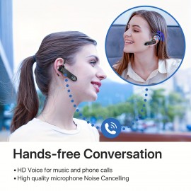 180-Hour Standby Time Wireless Headset with Microphone - Mono Business Earbuds, Noise Cancelling, Push Button Control, USB-C Charging, for Office, Travel, Gaming, Gaming Headset, Sleek Headset, Durable Headset