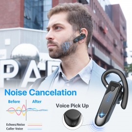 180-Hour Standby Time Wireless Headset with Microphone - Mono Business Earbuds, Noise Cancelling, Push Button Control, USB-C Charging, for Office, Travel, Gaming, Gaming Headset, Sleek Headset, Durable Headset