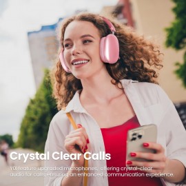 Over Ear Wireless Headphones Noise Canceling Hi-Res Audio, 48H Playtime, Foldable, Breathable Soft Earpads