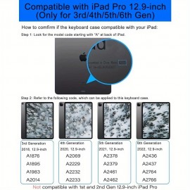 Suitable for 12.9-inch iPad Pro Keyboard Case (2022/2021/2020/2018), Wireless Wireless Keyboard with Touchpad, Backlight, Detachable Magnetic Ultra-thin Split