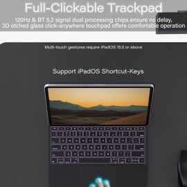Suitable for 12.9-inch iPad Pro Keyboard Case (2022/2021/2020/2018), Wireless Wireless Keyboard with Touchpad, Backlight, Detachable Magnetic Ultra-thin Split