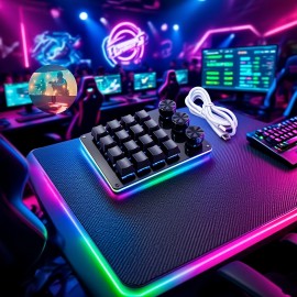 Multi-Mode Programming Macro Key Keyboard with Knob - USB-Powered, Ambidextrous, Hotkeys & Media Controls for Gaming, Office, and Multimedia - Sleek Black Design, No Battery Needed, Gaming Keyboard, Office Keyboard, Modern Aesthetic, Durable Construction, Keyboard And Mouse Mechanical, Mechanical Keyboard, Keyboard Mechanical, Keyboard Keycap