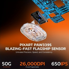 ATTACK SHARK X3 Lightweight Wireless Gaming Mouse With Tri-Mode 2.4G/USB-C Wired/BT, Up To 26K DPI, PAW3395 Optical Sensor, Kailh GM8.0 Switch, 5 Programmable Buttons For PC/Laptop/Win/Mac