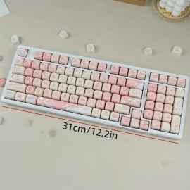 Pastel Pink & White Anime Kawaii Cherry Blossom Cute Heart & Circle OMOA Lettering Mechanical Keyboard Caps - Compatible with QWERTY/SZ/65/87/104 Key Layouts, Compatible with QWERTZ/DAS/ISO (Non-Functional Keycaps), Cute Keyboard Key Caps, Keyboard Keycaps Cute Design, Computer Key Caps Cute, Creamy Keycap, Keyboard Frosted Keycap, Cute Keyboard Keycaps, Cute Cousyom Keyboard Caps, Cute Key Caps For Keyboards, Cool Keycaps For Keyboard, Keyboard Keycaps Cheery, Keycaps For