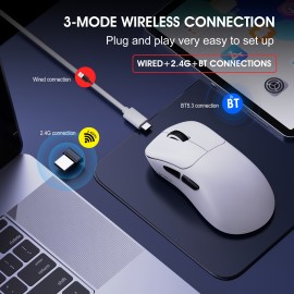 Three-mode Wireless Wireless BT5.3 Lightweight 10000dpi Adjustable Gaming Mouse Support Desktop Note
