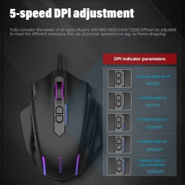 1pc Wired RGB Gaming Mouse - Ergonomic Right-Handed Design, 5 DPI Sensitivity Levels, RGB Lighting with Colors, Plug & Play - PC/Laptop Computer Mouse, Compatible with 10 (Ideal Gift for Gamers, Birthdays &