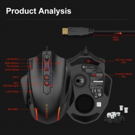 1pc Wired RGB Gaming Mouse - Ergonomic Right-Handed Design, 5 DPI Sensitivity Levels, RGB Lighting with Colors, Plug & Play - PC/Laptop Computer Mouse, Compatible with 10 (Ideal Gift for Gamers, Birthdays &
