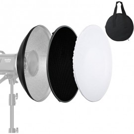 16 inch 42cm Standard Reflector Beauty Dish with Honeycomb Grid Diffuser Sock and Bag for Bowens Mount Studio Strobe Flash Light Like Neewer VC 400HS VE 300 Godox AD200 AD180 AD360 Silver