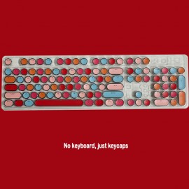 Lipstick Series 104 Mechanical Keyboard with Transparent Circular Keycaps - Electroplated, ABS Material, Vibrant Colors, Durable & Easy to Clean