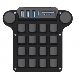 16-Key Compact RGB Backlit Programmable Keyboard with USB 3.0 Hub (3 Ports), SD/TF Card Reader, Macros & Media Keys - iOS/Windows Compatible for Office, Gaming, Programming, Office Workstation | Stylish Finish | Highquality Keys, Keyboard for Computer