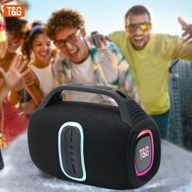 Portable Wireless Outdoor Speaker with Colorful LED Lights, TWS Pairing, Type-C Charging, Music Player, Compatible with Smartphones/Tablets/TV, Perfect for Pool Parties, Beach, Camping, and Travel - Ideal Gift Without a data cable