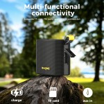 The W-KING 20W Peak IPX7 Waterproof Wireless Speaker Is a Portable Outdoor Speaker Featuring High-Definition Sound Quality, Deep Bass, Stereo Pairing, Bike Mount Capability, FM Radio, TF Card Slot, And AUX-IN.