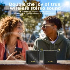 The W-KING 20W Peak IPX7 Waterproof Wireless Speaker Is a Portable Outdoor Speaker Featuring High-Definition Sound Quality, Deep Bass, Stereo Pairing, Bike Mount Capability, FM Radio, TF Card Slot, And AUX-IN.