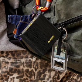 The W-KING 20W Peak IPX7 Waterproof Wireless Speaker Is a Portable Outdoor Speaker Featuring High-Definition Sound Quality, Deep Bass, Stereo Pairing, Bike Mount Capability, FM Radio, TF Card Slot, And AUX-IN.