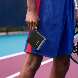 The W-KING 20W Peak IPX7 Waterproof Wireless Speaker Is a Portable Outdoor Speaker Featuring High-Definition Sound Quality, Deep Bass, Stereo Pairing, Bike Mount Capability, FM Radio, TF Card Slot, And AUX-IN.