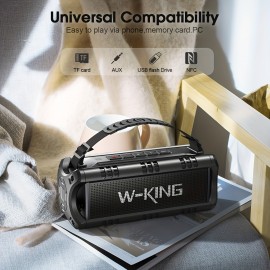W-KING 30W Wireless Speaker, An IPX6 Outdoor Portable Speaker, Boasts Powerful Bass, All-Day Playback, Dual EQ, AUX Input, TF Card Reading, And USB Playback - A Robust Speaker Suitable For Home, Parties, And Camping.