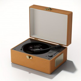 Yintiny Wireless CD Player with Built-in Speaker, Hi-Fi Sound, Compact Faux Leather Design, USB & Battery-Powered, Ideal for Home Decor & Holiday Gifts, Portable Audio Player, Stylish Audio Accessory, Durable Audio Device