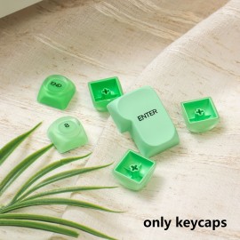 132-Key MOA Jelly Green Gradient Keycap Set with Cute Ball-Top PBT+PC Caps for 61/64/75/87/98/104 Layouts