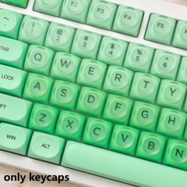 132-Key MOA Jelly Green Gradient Keycap Set with Cute Ball-Top PBT+PC Caps for 61/64/75/87/98/104 Layouts