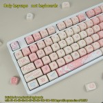 Pastel Pink & White Anime Kawaii Cherry Blossom Cute Heart & Circle OMOA Lettering Mechanical Keyboard Caps - Compatible with QWERTY/SZ/65/87/104 Key Layouts, Compatible with QWERTZ/DAS/ISO (Non-Functional Keycaps), Cute Keyboard Key Caps, Keyboard Keycaps Cute Design, Computer Key Caps Cute, Creamy Keycap, Keyboard Frosted Keycap, Cute Keyboard Keycaps, Cute Cousyom Keyboard Caps, Cute Key Caps For Keyboards, Cool Keycaps For Keyboard, Keyboard Keycaps Cheery, Keycaps For