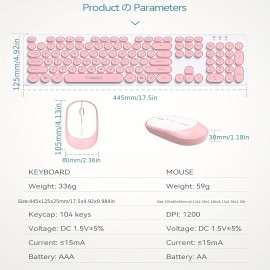 TF770 2.4G Wireless Keyboard And Mouse Set - Extremely Silent Click for Use in Offices, Libraries, And Homes, 2pcs Wireless Kit