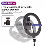 10 Inch Selfie Ring Light with 43 Inch Adjustable Tripod Stand & Phone Holder - Dimmable LED Ring Light with RGB Color Adjustable Light Levels, Portable -Powered Circular Flashlight for Vlogging, Streaming, -Powered